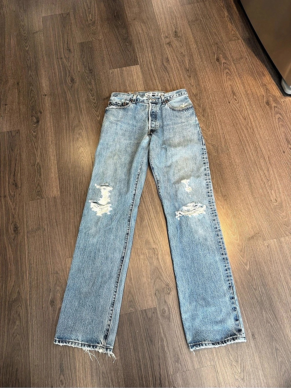 Levi's RE/DONE Levi's Distressed Straight Leg Jeans Blue Waist 27
